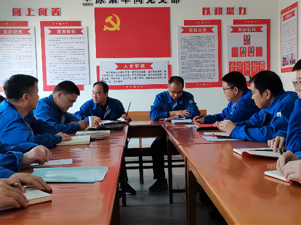 3月6日下午，公司領(lǐng)導(dǎo)馬軍忙在尿素車間組織生活上做點評(1).png
